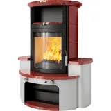 Kaminofen Hark 34 GT ECOplus 8 kW - Ofenkacheln: brillant-rot - Korpus: graphit