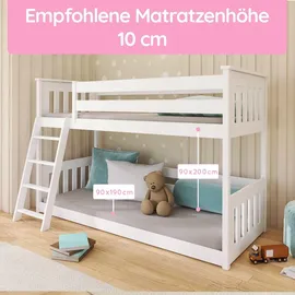 Kids Collective Hochbett 90 x 200 cm Kiefer weiß