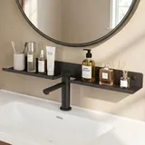 doporro Waschbecken Ablage 60 cm über dem Wasserhahn, Badezimmer Regal Montage mit oder ohne Bohren, Waschbecken-Wasserhahn-Organizer, Spülbecken Organizer & Duschablage, Grau Reglo-17