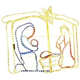 vidaXL Weihnachtskrippe Weihnachtsdekoration 240 LEDs 116x41x87 cm