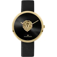 Jacques Lemans Damenarmbanduhr 1-2092F schwarzes Lederband