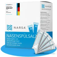 NARSA Nasenspülsalz 30er Pack – Vorratspackung mit Nasensalz für Nasendusche – Nasenspülsalz ohne Konservierungsstoffe – 30 Beutel mit je 2,25g Nasenspülung-Salz – Nasendusche-Salz – Made in Germany