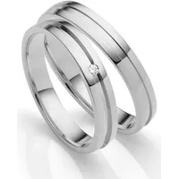 Trauring FIRETTI "Schmuck Geschenk Gold 750 Hochzeit Ehering "LIEBE"" Gr. 58, weiß (weißgoldfarben), Fingerringe, Damen, 58, ohne Brillant, Weißgold 375, 3,5mm, Made in Germany, wahlweise mit oder ohne Brillant