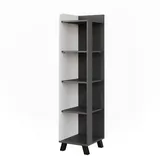 Vicco Badregal, Anthrazit, Weiß, Holzwerkstoff, 4 Fächer, Rechteckig, 30x128x35 cm