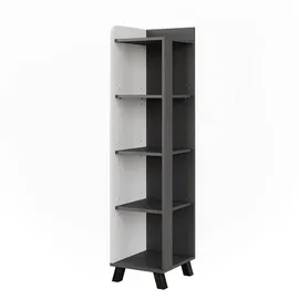 Vicco Badregal, Anthrazit, Weiß, Holzwerkstoff, 4 Fächer, Rechteckig, 30x128x35 cm