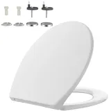 Rainsworth Nano Glaze Toilettendeckel Form O,Urea Formaldehyd Wc Sitz Mit Absenkautomatik,Ergonomisch Gestalteter Antibakterieller Toilettensitz,Universal Weiße Klodeckel