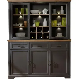 Innostyle Vitrine Buffet Jasmin 166 x 48 x 204 cm Grau