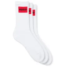 Hugo Rib Label 10267340 Socken 3 Paare White 39-42