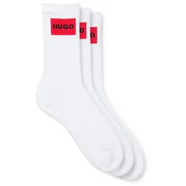 Hugo Rib Label 10267340 Socken 3 Paare White 39-42