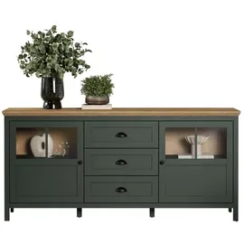trendteam Sideboard 119 x 84 x 35 cm Tannengrün / Eiche grün
