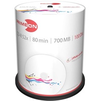 PrimeOn CD-R 700 MB 100 Disc), photo-on-disc Surface, Inkjet Fullsize Printable, weiß