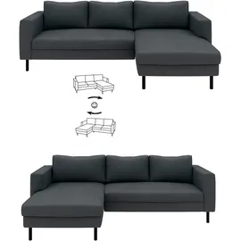 TRENDMANUFAKTUR Ecksofa Amazing II Cord 2-Sitzer Grau