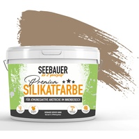SEEBAUER diy® Silikatfarbe Braun für Innen (No. 645 Pure Earth 2,5 Liter) Mineralfarbe Brauntöne hohe Deckkraft