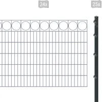 Arvotec Doppelstabmattenzaun ARVOTEC "ESSENTIAL 120 zum Einbetonieren "Ring" mit Zierleiste", grau (anthrazit), H:120cm, Stahl, Kunststoff, Zaunelemente, Zaunhöhe 120 cm, Zaunlänge 2 - 60 m