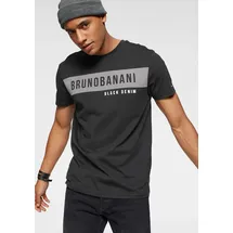 Bruno Banani T-Shirt BRUNO BANANI, Herren, Gr. XL (56/58), schwarz, Single Jersey, Obermaterial: 100% Baumwolle, bedruckt, schmal, Rundhals, Shirts T-Shirt, kurzärmelig, schmal geschnitten, Rundhalsausschnitt