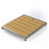 HAF Solardusche Ideal WPC Bodenplatte 840x750mm Hellbraun Duschplattform Solardusche (Rutschfest und langlebig, Aus hochwertigem WPC), Bodenplatte für Solardusche Bodenplatte Hellbraun