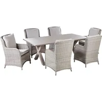 Beliani Gartenset 7-tlg. Beige/Grau