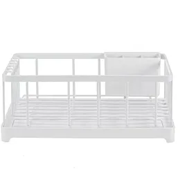 Yamazaki 2875 Tower Wire Dish Drainer, White, Steel/ABS Resin, 42 x 23 x 17 cm