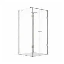 Buylando Emma Komplettdusche 90 x 80 cm links 8 mm Duschwanne