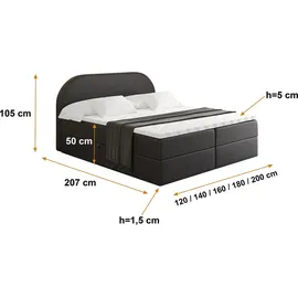 altdecor NOX 160 x 200 cm H3 Schwarz