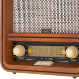 Camry CR 1188 Radio mit Holzgehäuse, Retro Radiogerät mit AM/FM, Nostalgieradio mit Bluetooth, USB-Port, Vintage Küchenradio mit Frequenzskala Braun