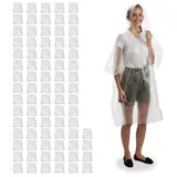 relaxdays Regenponcho 80 x Einweg Regenponcho weiß