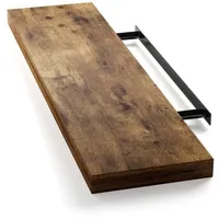 CASARIA Wandregal Holz Dunkle Eiche Hängeregal mit Halterung 15kg