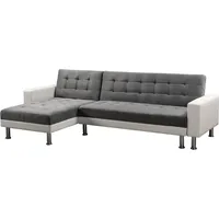 Habitat Et Jardin - Ecksofa reversibel mit Schlaffunktion 'Theo' - 258 x 82/147 x 82 cm - 4 Personen - Weiß / Grau