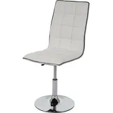 Esszimmerstuhl Hhg-272, Stuhl Küchenstuhl, Höhenverstellbar Drehbar, Kunstleder Weiß