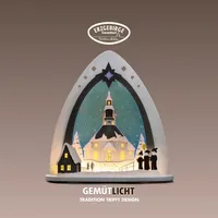 Weigla LED Lichterspitze/Schwibbogen"Seiffener Kirche" Erzgebirge garantiert