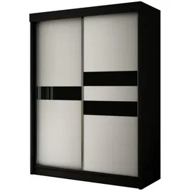 altdecor Kleiderschrank, Schwarz, Weiß, Holzwerkstoff, 120x215x67 cm, Schlafzimmer, Kleiderschränke
