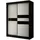 altdecor Kleiderschrank, Schwarz, Weiß, Holzwerkstoff, 120x215x67 cm, Schlafzimmer, Kleiderschränke