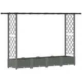 vidaXL Hochbeet mit Rankgitter und Dach 203 x 40 x 121 cm Hellgrau
