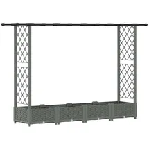 vidaXL Hochbeet mit Rankgitter und Dach 203 x 40 x 121 cm Hellgrau