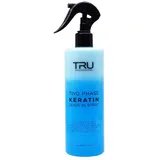 TRU Two-Phase Keratin Leave-In Spray 400 ml, Anti-Frizz 2-Phasen Haarpflege mit UV-Schutz