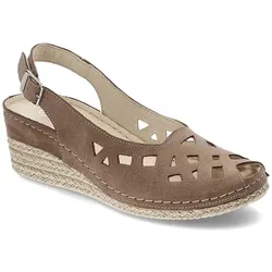 Braune Sandalen Helios Damen Lederschuhe, 40