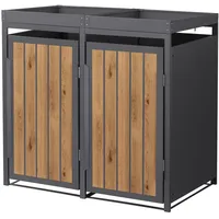 ML-Design Mülltonnenbox 2er 132 x 80 x 124 cm braun