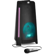 Medion P61552 (Partylautsprecher inkl. Mikrofon, Karaoke Partybox, Akku, Bluetooth, True Wireless Stereo, 2X 220 Watt, Lichteffekte, USB, AUX, 2X Mikrofonanschluss, Kompaktanlage)