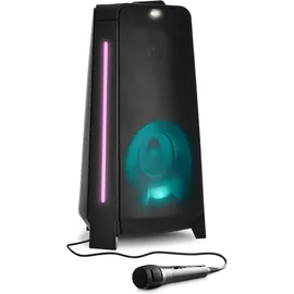 Medion P61552 (Partylautsprecher inkl. Mikrofon, Karaoke Partybox, Akku, Bluetooth, True Wireless Stereo, 2X 220 Watt, Lichteffekte, USB, AUX, 2X Mikrofonanschluss, Kompaktanlage)