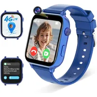Alutoria 4G Kinder Smartwatch, Smartwatch für Kinder mit GPS und Telefon, GPS Kinderuhr Videoanruf Voice Chat, WiFi SMS-Empfang Wecker SOS Schulmodus Schrittzähler, Kindergeschenke (A2203, Blau)