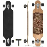 Skatro Drop Through Longboard Skateboard Freeride - Inklusive T-Tool
