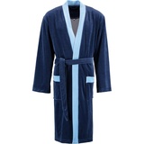 BUGATTI Herrenbademantel Tommaso Kimono Nikivelours«, Kimono, Baumwoll-Mischung, blau