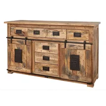 Massivmoebel24 Sideboard 150 x 90 x 45 cm Beige / Braun