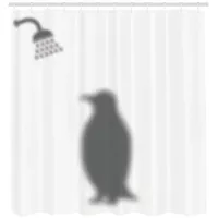 ABAKUHAUS Duschvorhang Pinguin 175 x 220 cm grau