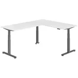 bümö Eckschreibtisch Weiß / Graphit