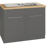 wiho Küchen Spülenschrank »Unna«, 100 cm breit, grau