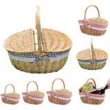 Picknickkorb Aus Rattan Kleiner Weidenkorb Rotkäppchen-picknickkorb Weidenkorb Mit Griff Osterkorb Picknickkorb Deckel Aufbewahrungskörbe Aus Korbgeflecht Isolierter Picknickkorb