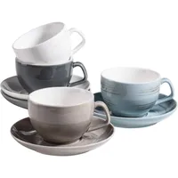 Mäser Kaffeetassen-Set Derby 0,2 l Blau, Beige, Grau, Weiß 8 St.