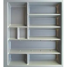kochstation Besteckeinsatz KOCHSTATION "Cara", grau (silbergrau), B:52cm H:47,5cm T:5,5cm, Kunststoff, Schubladeneinsätze, Besteckeinsatz, 60 cm breit, für Schubkästen der Serien Tokio, Cara, Elga, Tara, Avio