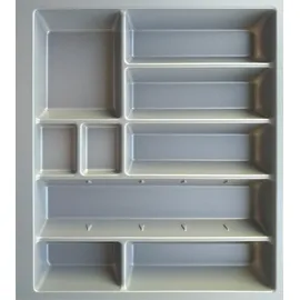 kochstation Besteckeinsatz KOCHSTATION "Cara", grau (silbergrau), B:52cm H:47,5cm T:5,5cm, Kunststoff, Schubladeneinsätze, Besteckeinsatz, 60 cm breit, für Schubkästen der Serien Tokio, Cara, Elga, Tara, Avio